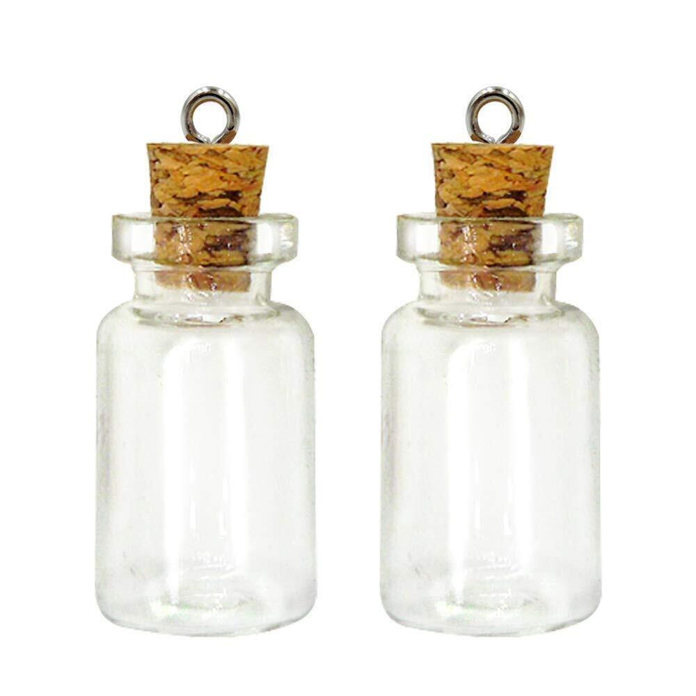 7804 25 Mini Glass Bottles 1-inch Message Treasure Charm Pendant Kit Makes